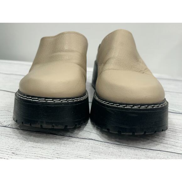 Matisse Lena Womens Beige Leather Round Toe Platform Chunky Mule Shoe Size 8.5M - Picture 8 of 14